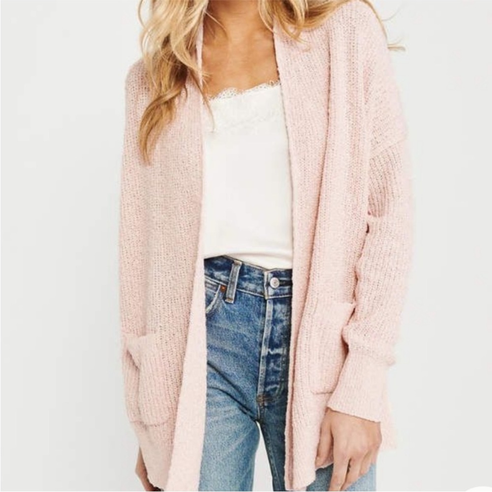 A&F Light Pink Cardigan Sweater